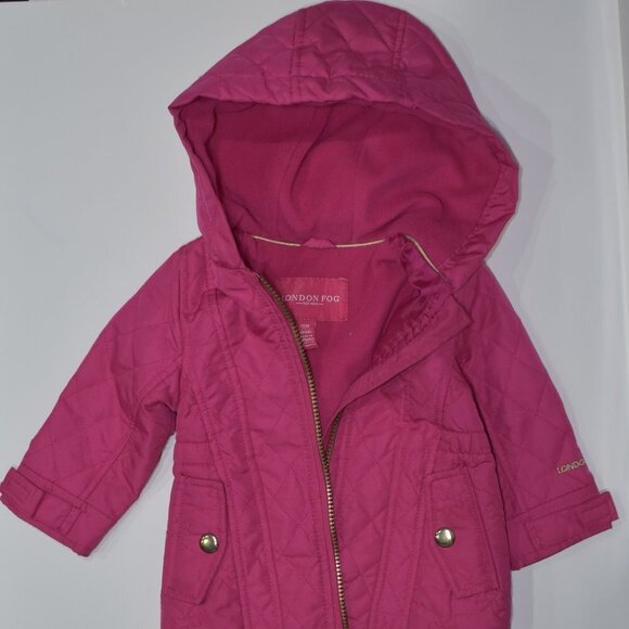 London Fog Baby Girls Pink Jacket  Size 12M Quilted - Picture 7 of 7
